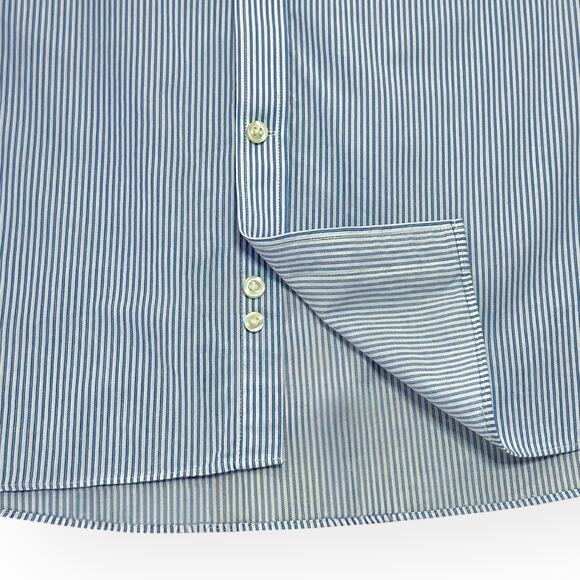 MICHAEL KORS COLLECTION Blue Pinstripe Dress Shirt Slim Office Work XL 17 34/35 - Picture 7 of 10